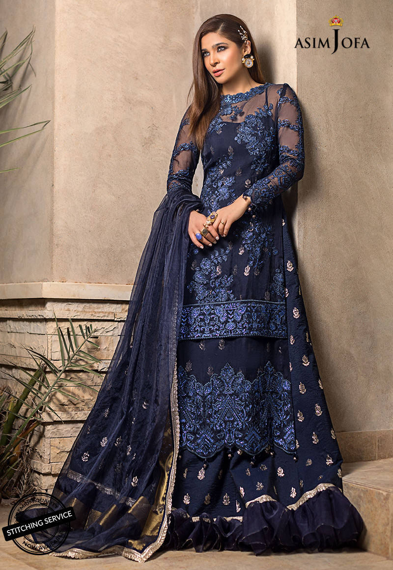 AJLE-09 | Asim Jofa Chiffon Collection 2021 Limited Edition | Unstitched Embroidered Chiffon Suits