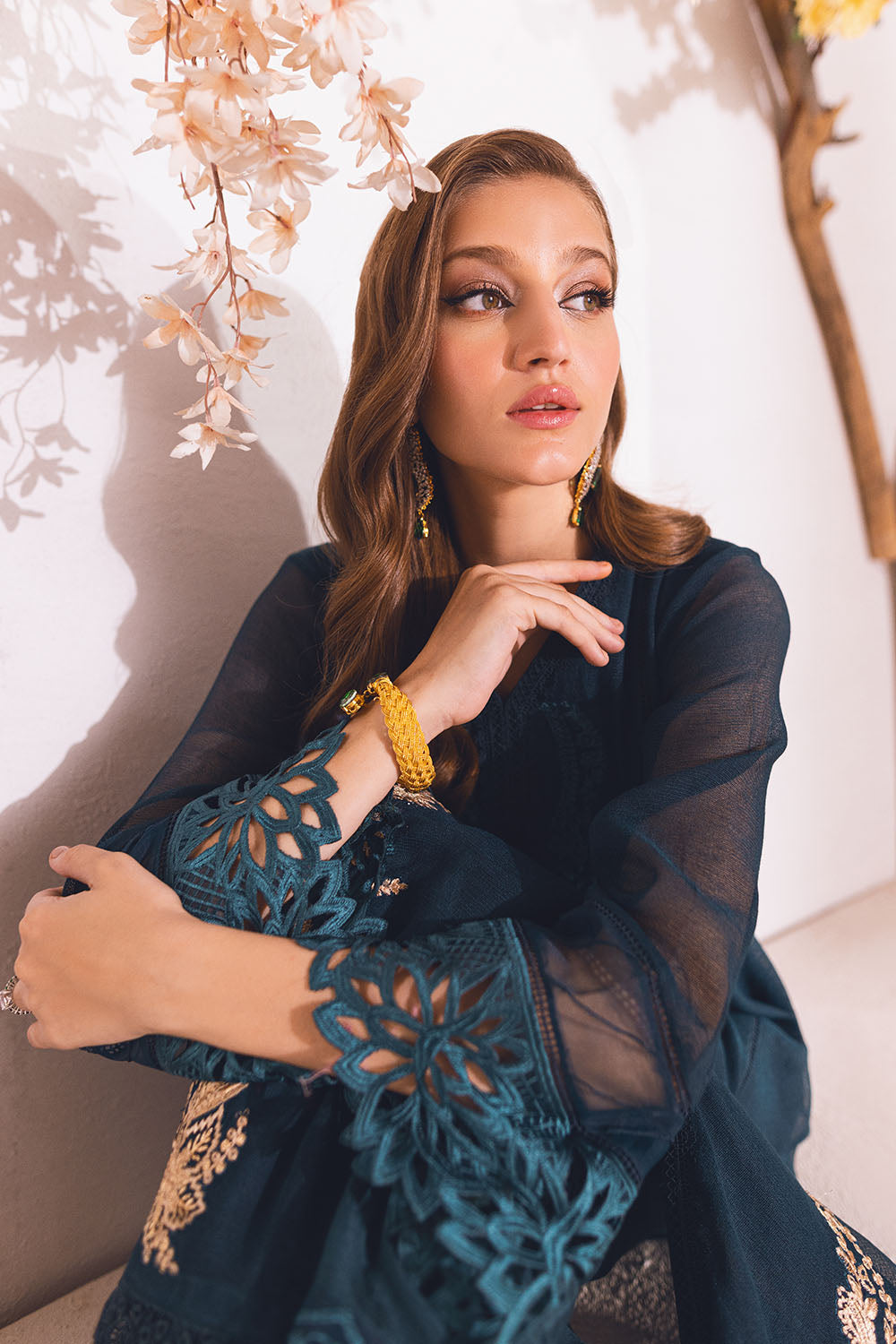 Basil Blooms |  Azure Ensembles Chiffon 3PCS 2023