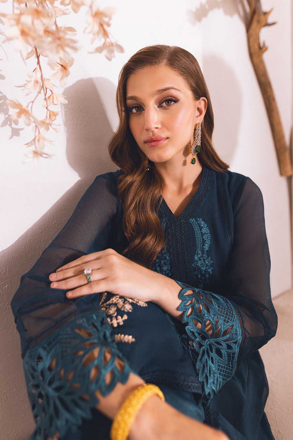 Basil Blooms |  Azure Ensembles Chiffon 3PCS 2023