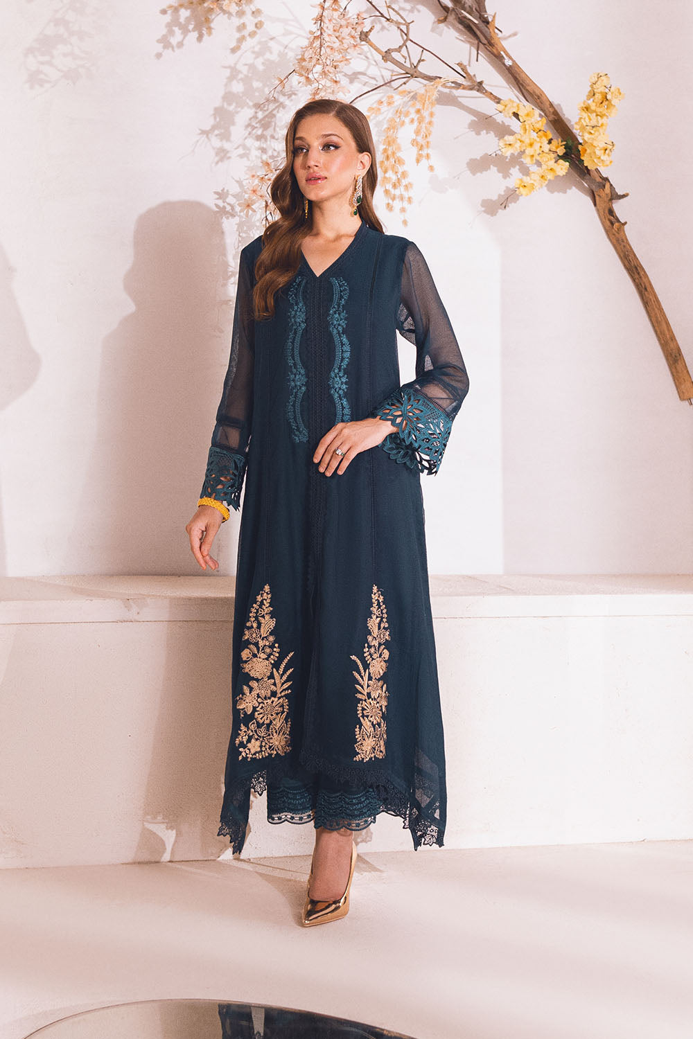 Basil Blooms |  Azure Ensembles Chiffon 3PCS 2023