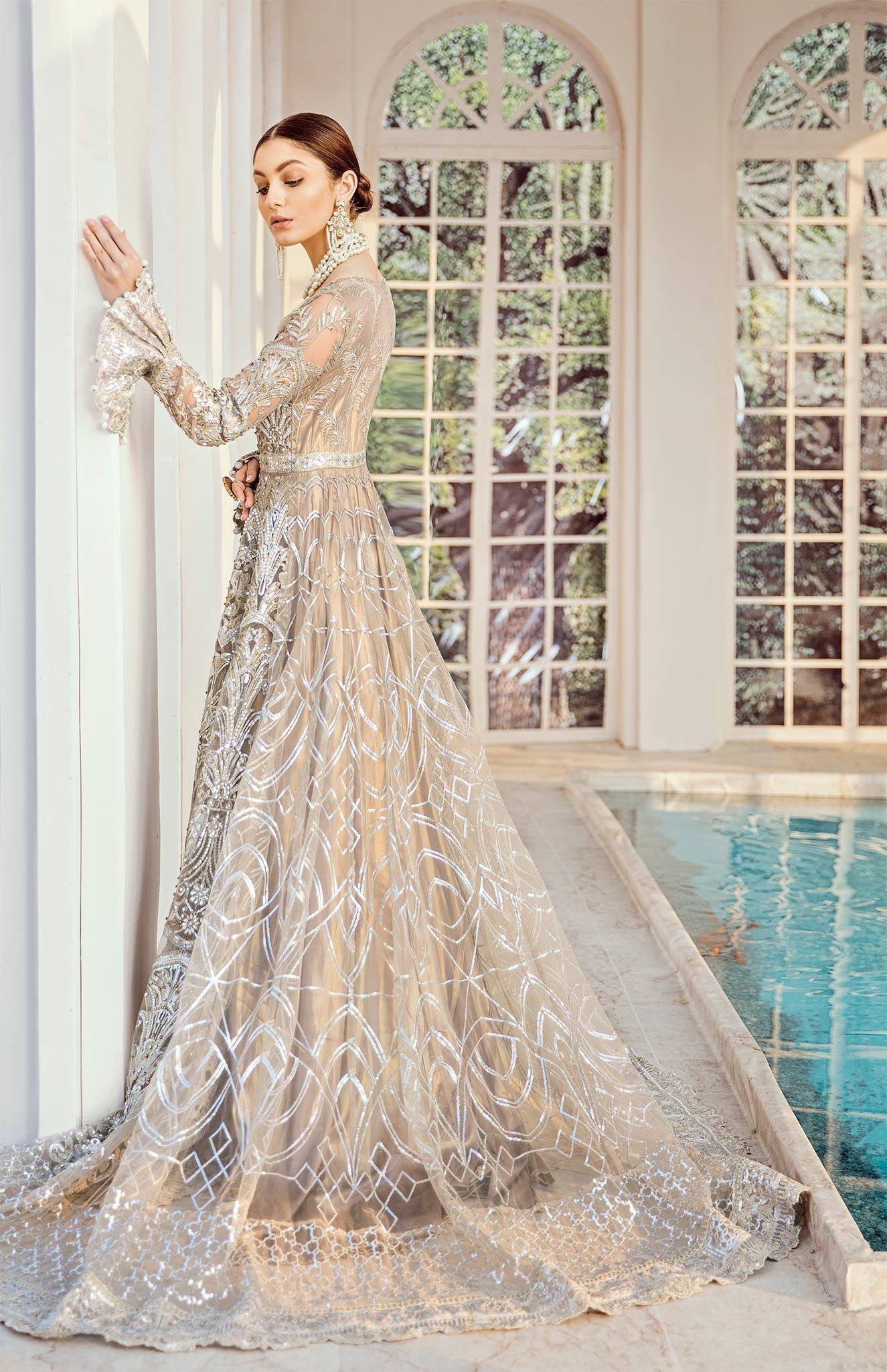 Bridal Maxi - Moon Light (D-05) | Maryum N Maria Luxury Bridal Collections | Embroidered Wedding Suits