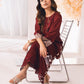 Claret Bliss |  Azure Ensembles Chiffon 3PCS 2023