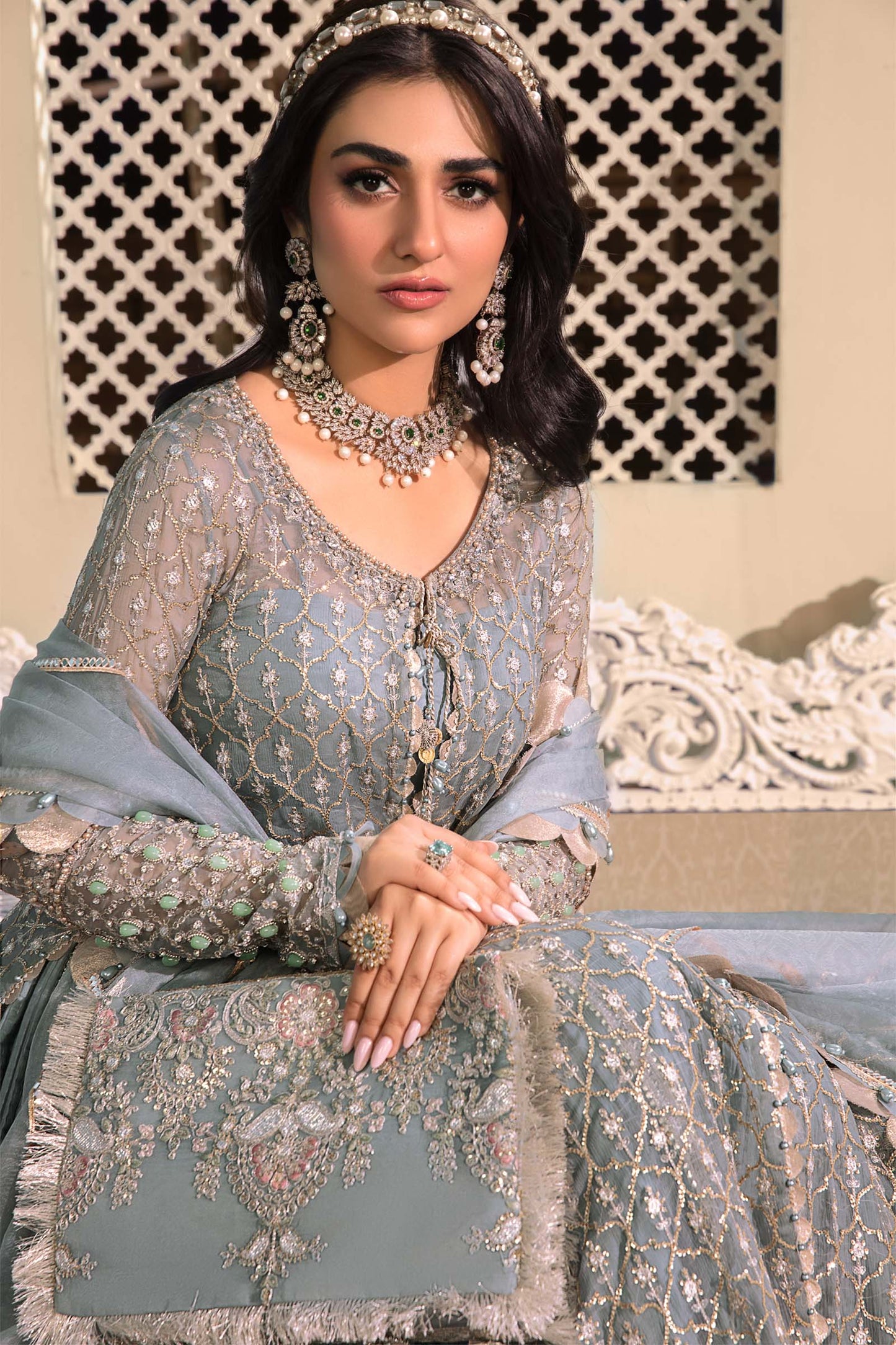 Unstitched MBROIDERED - Blue BD-2602 | Maria B Mbroidered Heritage Luxury Edition 2023 | Unstitched Embroidered Organza Suits