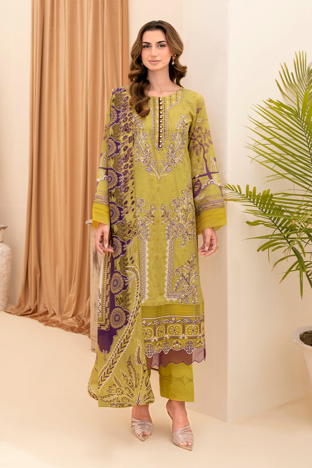 Y-707 |  Ramsha Riwayat Luxury Lawn Vol 7 Collection | Unstitched Lawn Embroidered Suits