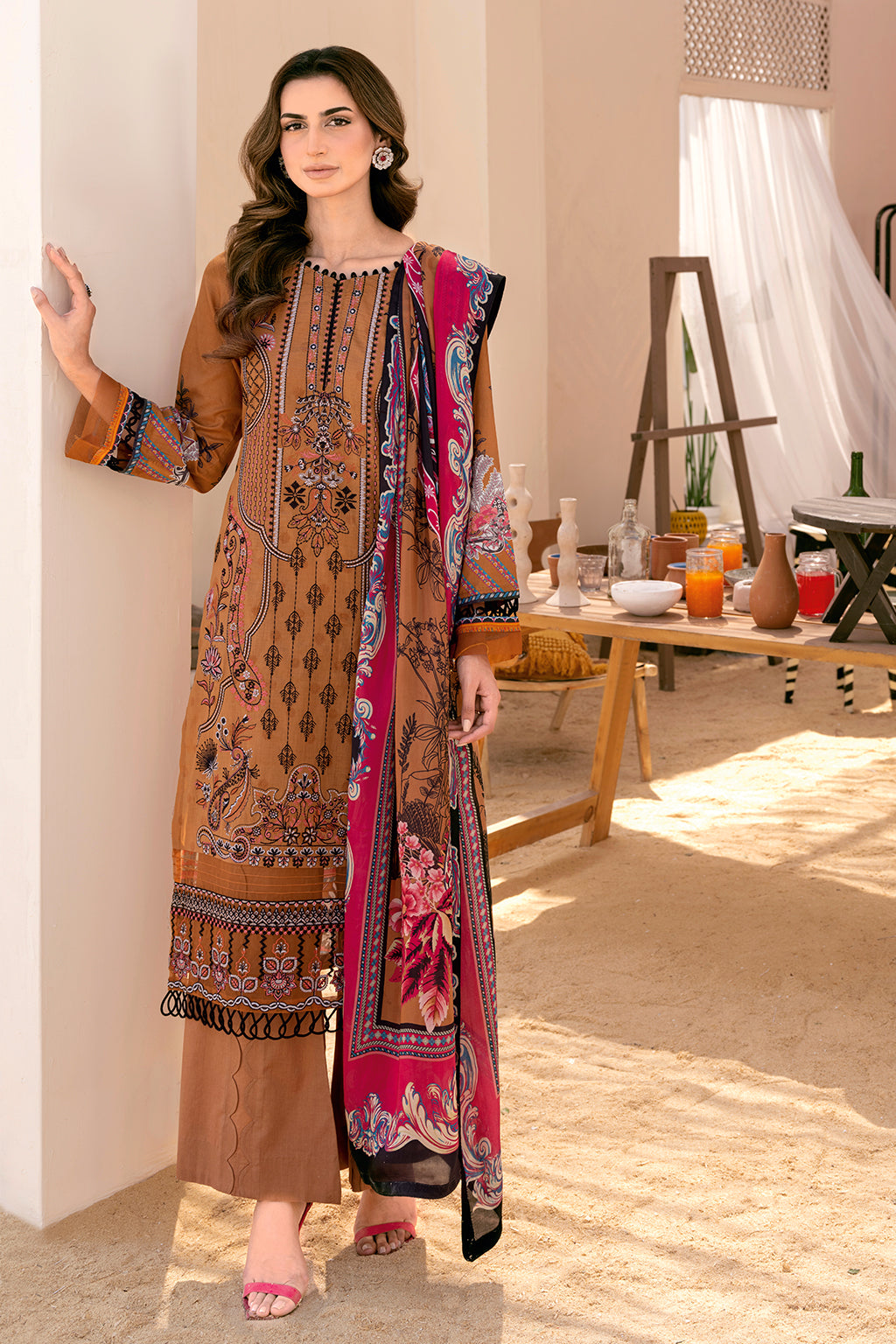Y-710 |  Ramsha Riwayat Luxury Lawn Vol 7 Collection | Unstitched Lawn Embroidered Suits