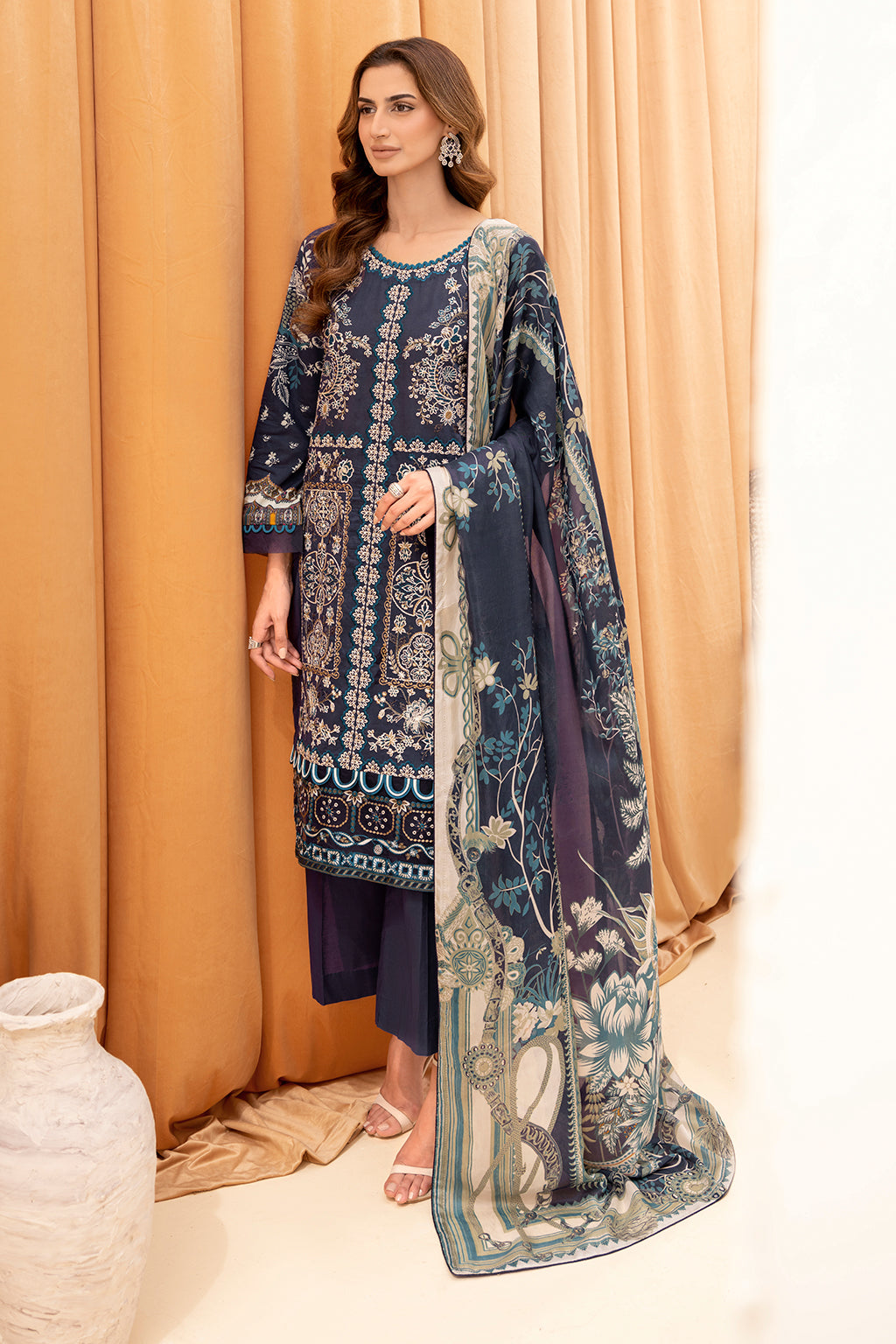 Y-701  |  Ramsha Riwayat Luxury Lawn Vol 7 Collection| Unstitched Lawn Embroidered Suits