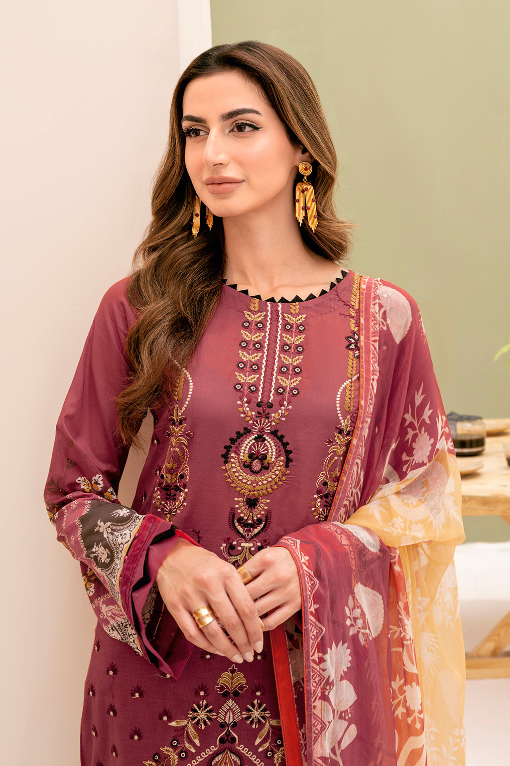 Y-708 |  Ramsha Riwayat Luxury Lawn Vol 7 Collection | Unstitched Lawn Embroidered Suits