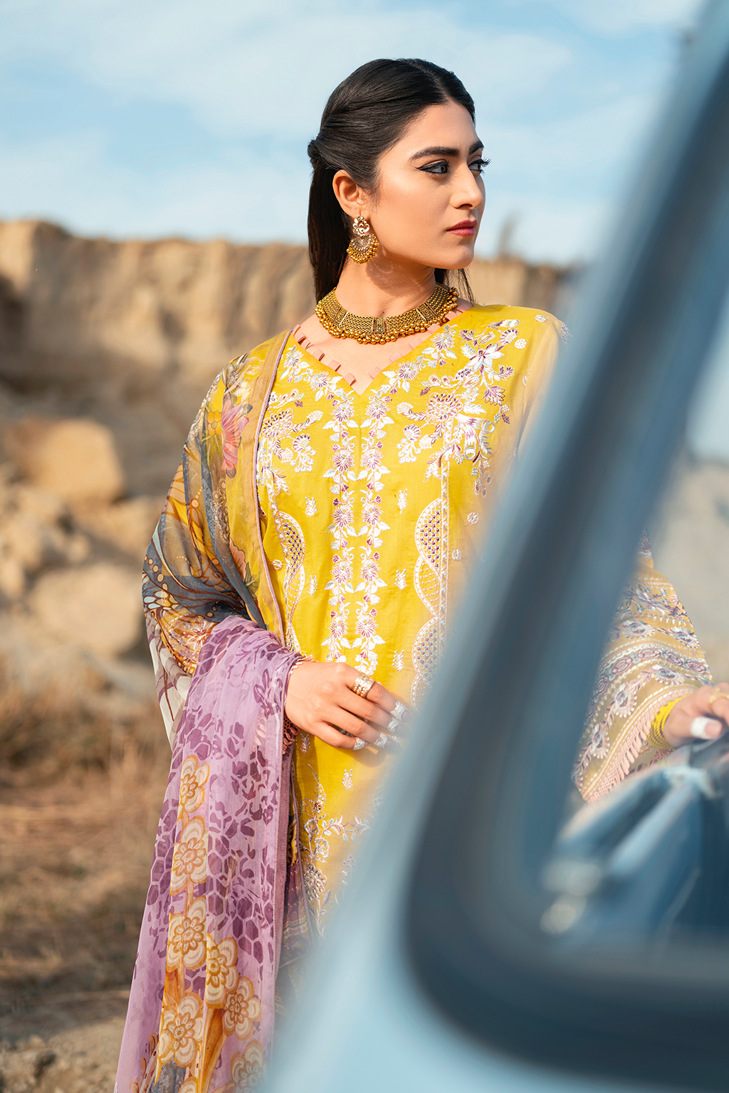 Y-609  |  Ramsha Riwayat Luxury Lawn Vol 7 Collection | Unstitched Lawn Embroidered Suits