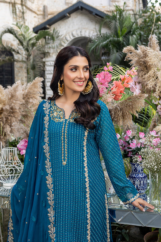 Dreamy Iris | Azure Luxe Embroidered 3pcs Collections 2023