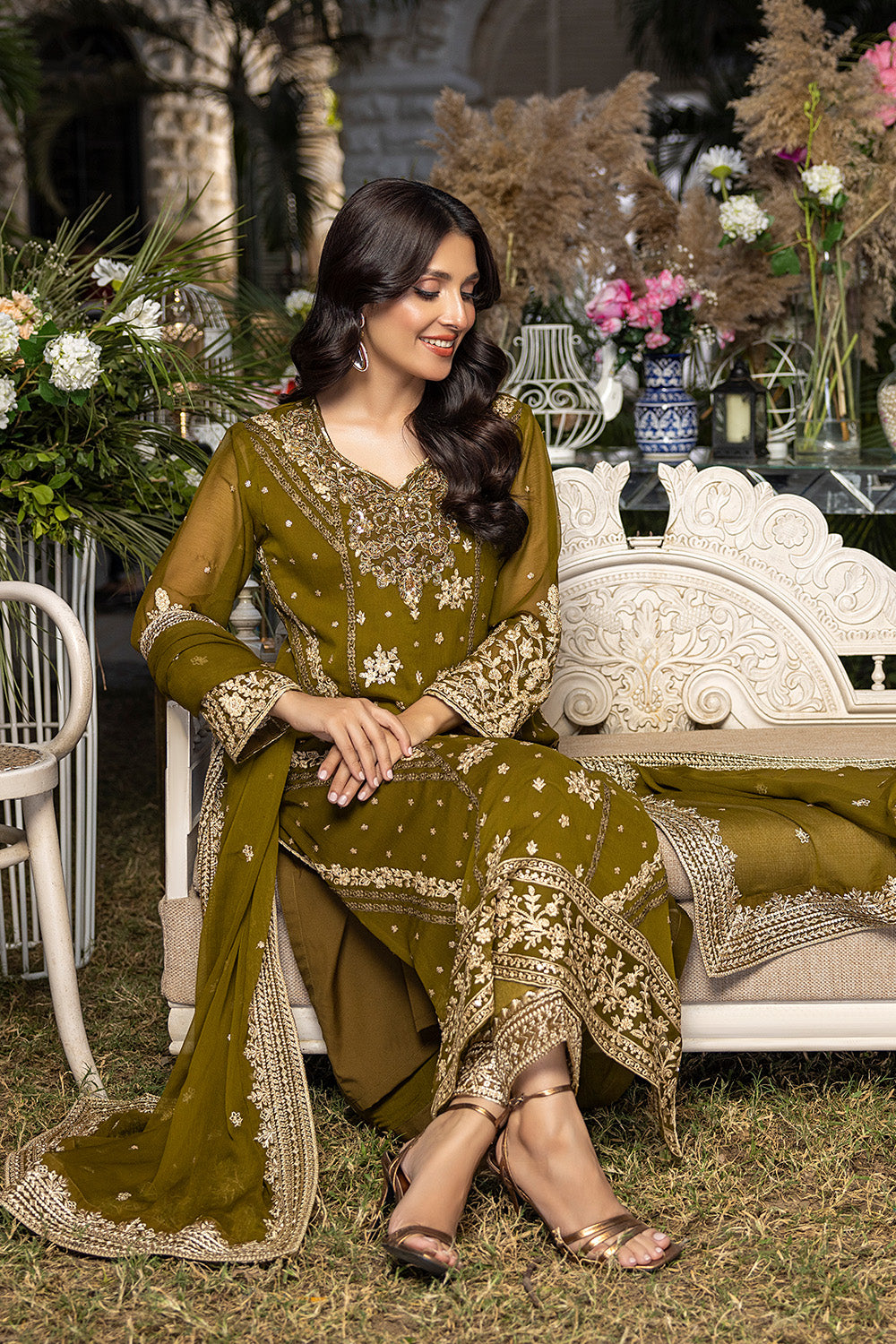 Eden Glow | Azure Luxe Embroidered 3pcs Collections 2023