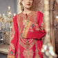 BD 2302 Aqua and Salmon Pink | Maria B Mbroidered Winter Wedding Collection 2021 | Unstitched Embroidered Suits