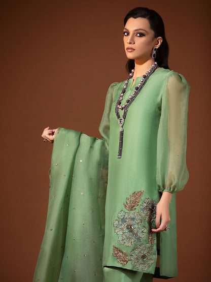 Gardenia | Mohtaram NUUR Luxury PRET Collection 2022 | Stitched Silk Suits