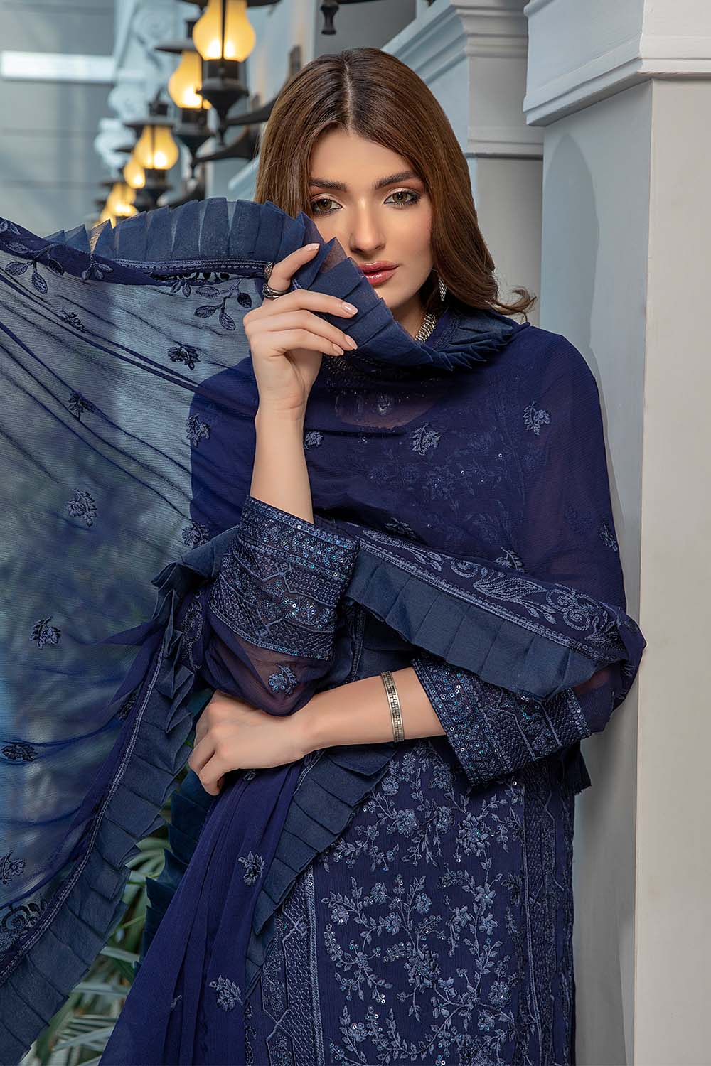 Glooming Sea | Azure Luxe Embroidered 3pcs Collections 2023