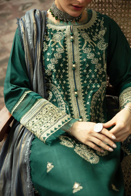 NW-04 | Qalamkar Qline Linen Winter Collection 2021 | Unstitched Embroidered Organza Suits