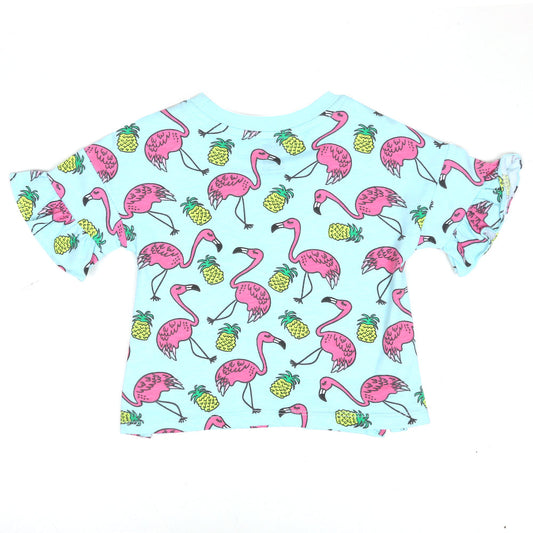 Infant Girls T-Shirt Flamingo-Fair Aqua | Bachaa Party Baby Clothes Girls Tops & T-Shirts
