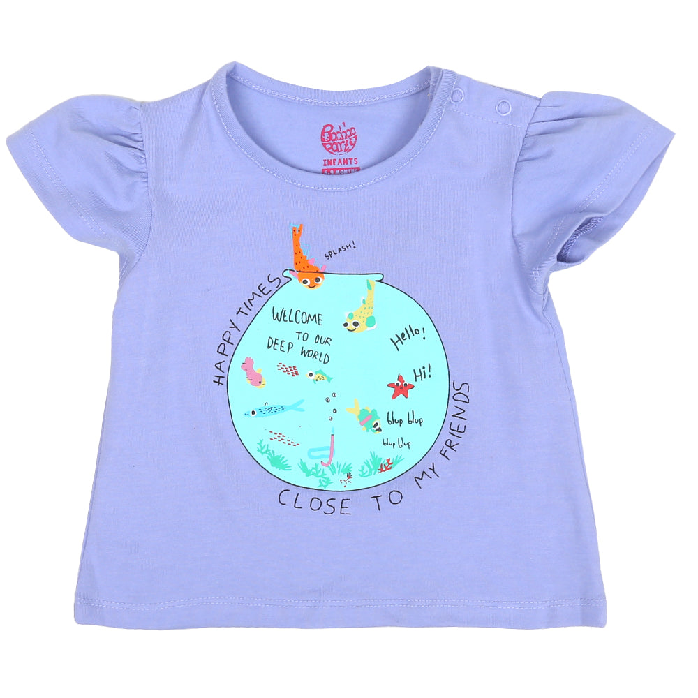 Infants Girls T-Shirt Happy Times - B. Lavender | Bachaa Party Baby Clothes Girls Tops & T-Shirts