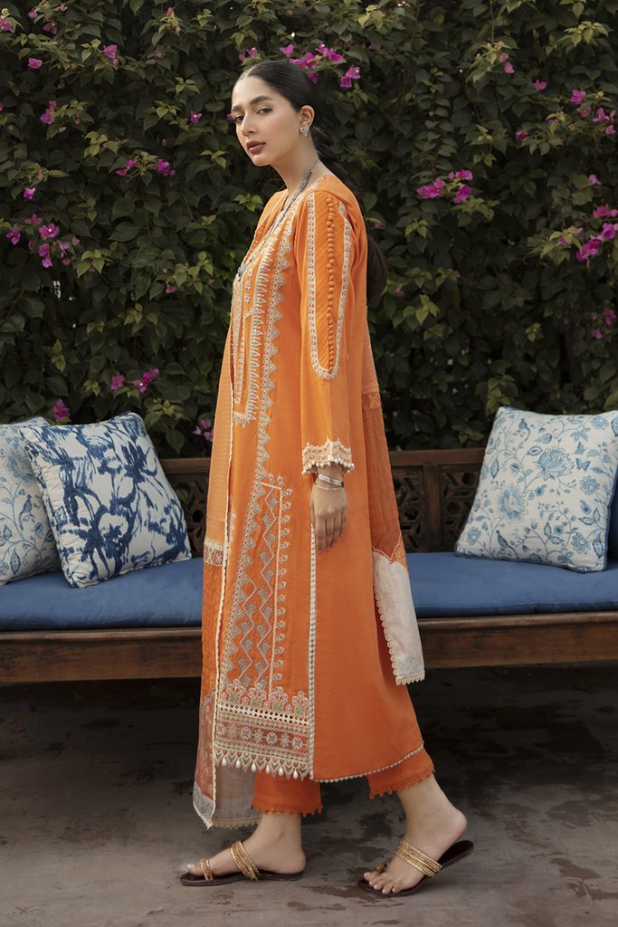 NW-12 | Qalamkar Qline Linen Winter Collection 2021 | Unstitched Embroidered Organza Suits