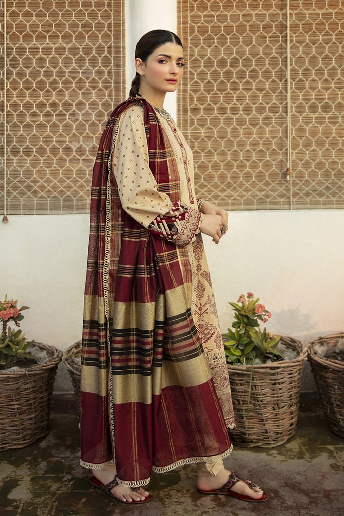 NW-06 | Qalamkar Qline Linen Winter Collection 2021 | Unstitched Embroidered Organza Suits