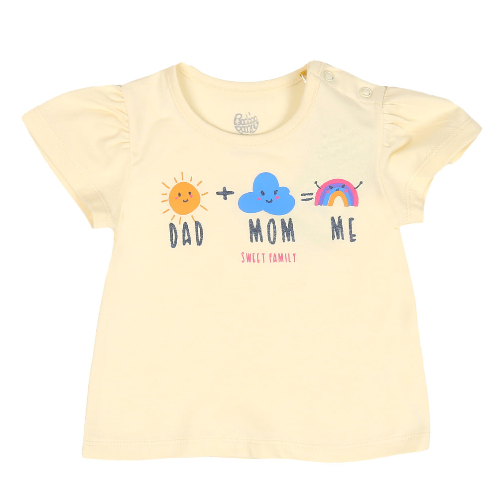 Infants Girls T-Shirt Dad Mom - Papyrus | Bachaa Party Baby Clothes Girls Tops & T-Shirts