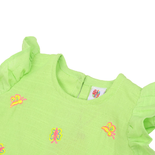 Infants Girls Embroidered Top Melody - Green | Bachaa Party Baby Clothes Girls Tops & T-Shirts