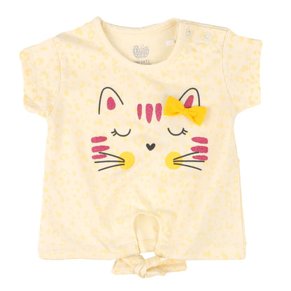 Infants Girls T-Shirt Cat - Papyrus | Bachaa Party Baby Clothes Girls Tops & T-Shirts