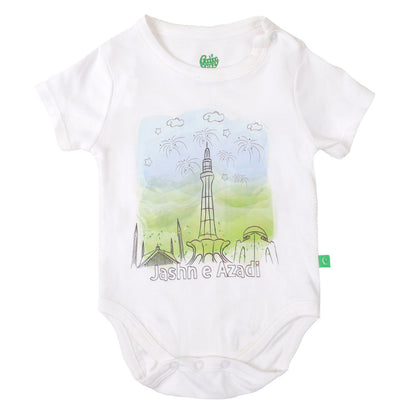 Infants Boys Basic Romper Jashn e Azadi - White | Bachaa Party Baby Clothes Rompers