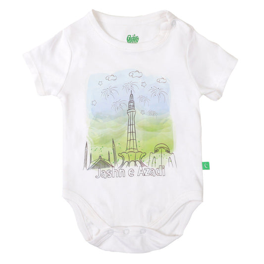 Infants Boys Basic Romper Jashn e Azadi - White | Bachaa Party Baby Clothes Rompers