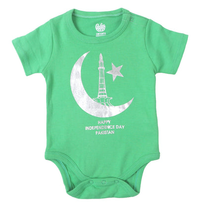 Infants Boys Basic Romper Moon Star - Fern Green | Bachaa Party Baby Clothes Rompers