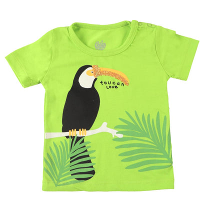 Infant Girls T-Shirts Toucan Love - Acid Lime | Bachaa Party Baby Clothes Girls Tops & T-Shirts