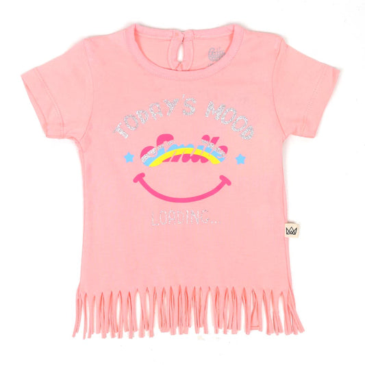 Infant Girls T-Shirt Today Mood - Pink Lemon | Bachaa Party Baby Clothes Girls Tops & T-Shirts