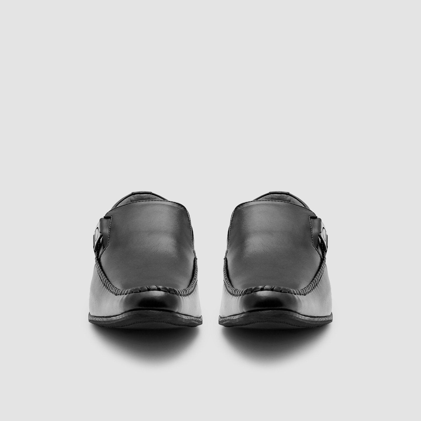 Plain-Toe Leather Loafers