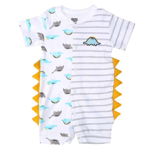 Infant Boys Romper Fancy Dino - White | Bachaa Party Baby Clothes Rompers