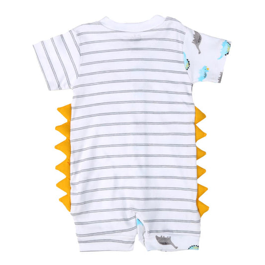 Infant Boys Romper Fancy Dino - White | Bachaa Party Baby Clothes Rompers