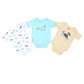 Infant Boys Romper 3Pc Dino - Mix. | Bachaa Party Baby Clothes Rompers