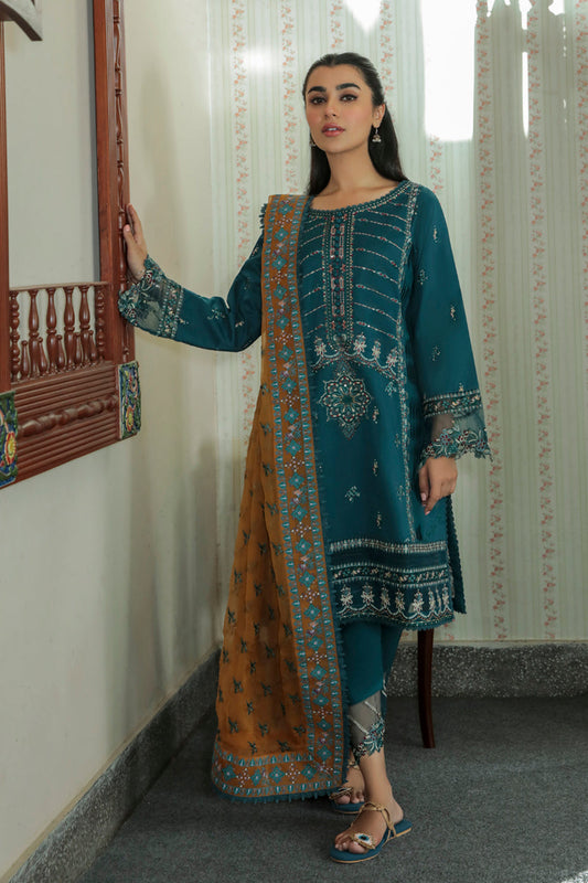 AQ-12  AMAL  | Qalamkar Qline Dastak Summer Collection 2022 | Unstitched Embroidered Lawn Suits