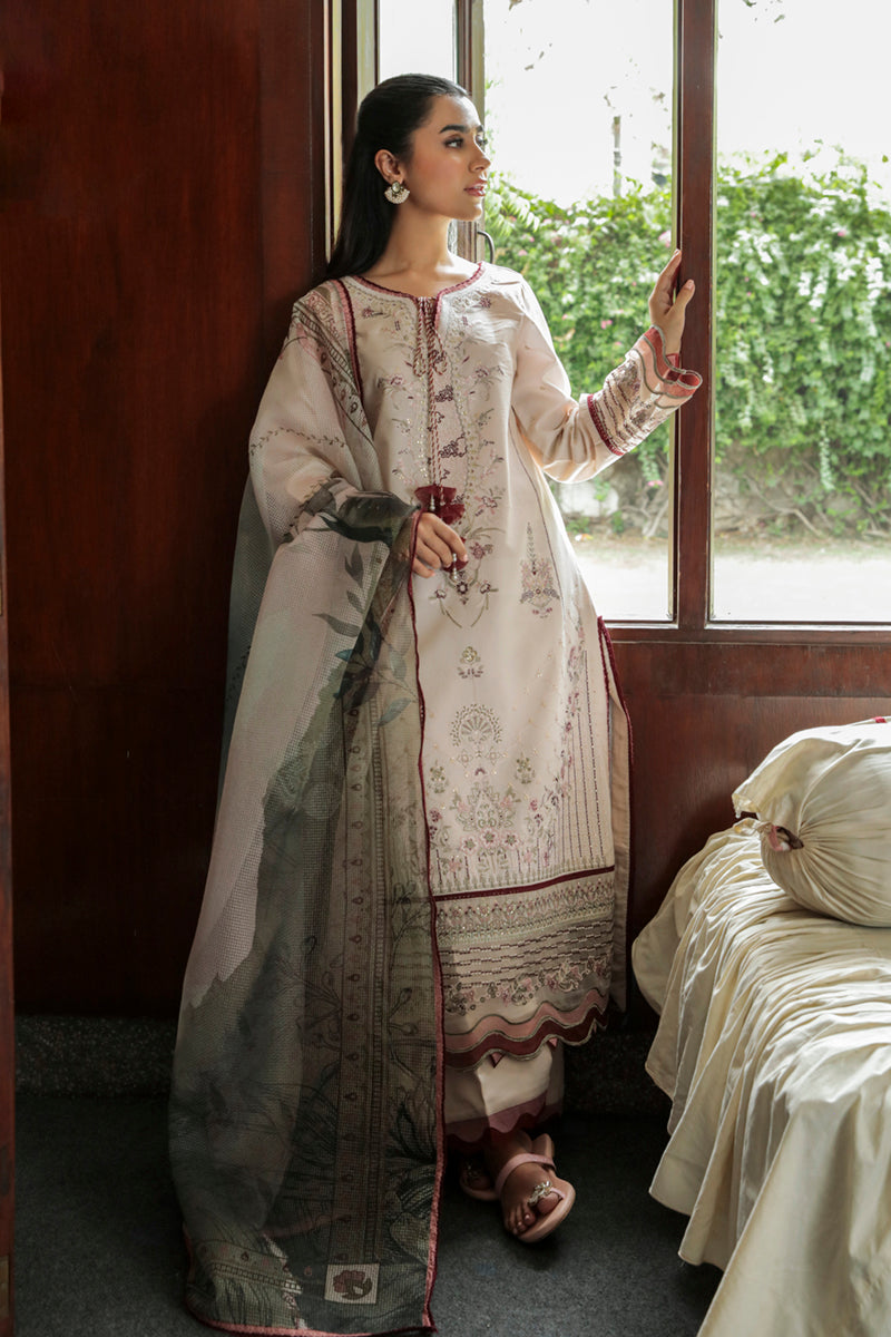 AQ-03  SAFFA  | Qalamkar Qline Dastak Summer Collection 2022 | Unstitched Embroidered Lawn Suits