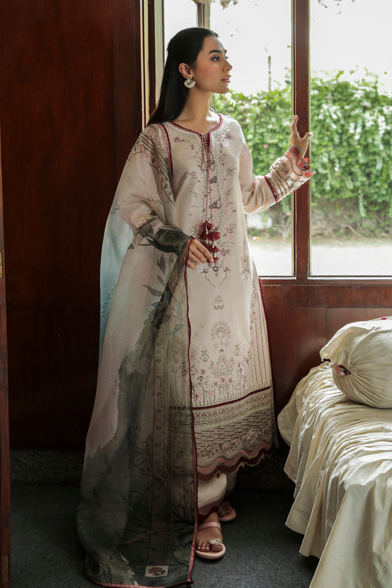 AQ-03  SAFFA  | Qalamkar Qline Dastak Summer Collection 2022 | Unstitched Embroidered Lawn Suits