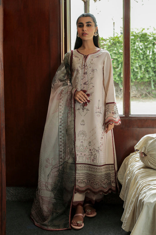 AQ-03  SAFFA  | Qalamkar Qline Dastak Summer Collection 2022 | Unstitched Embroidered Lawn Suits