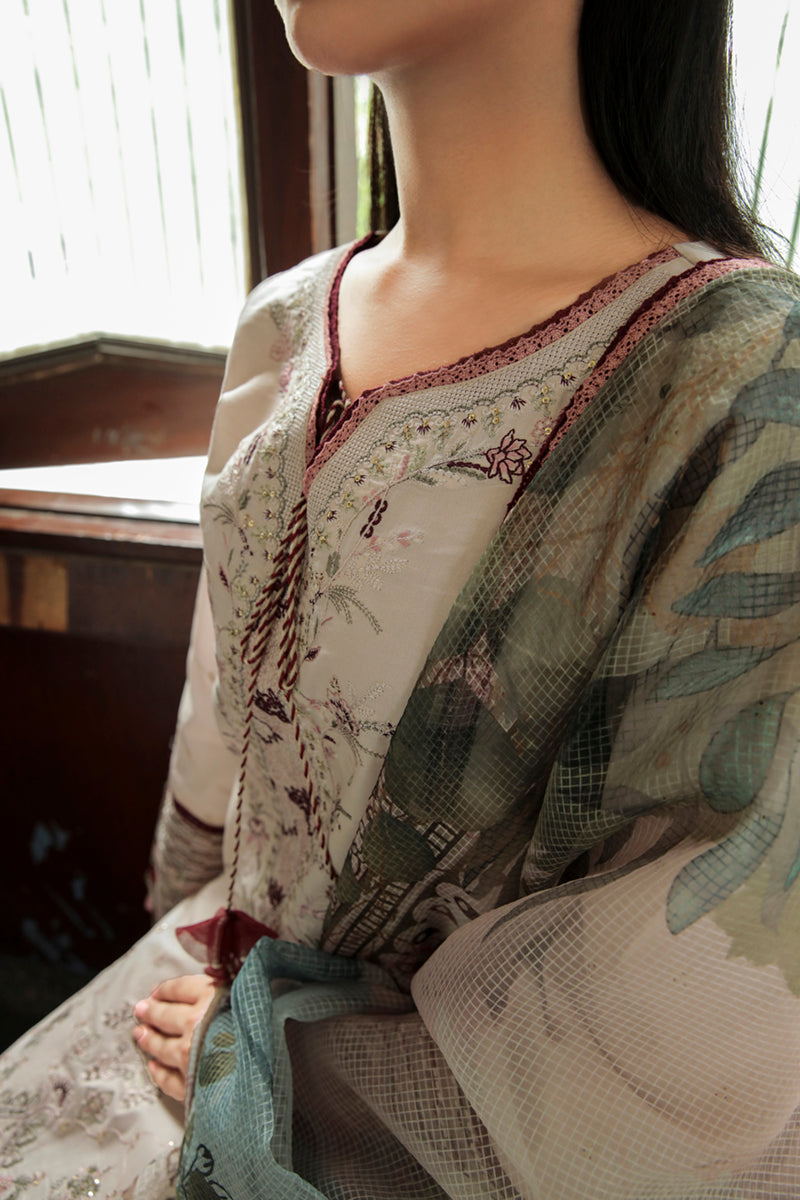 AQ-03  SAFFA  | Qalamkar Qline Dastak Summer Collection 2022 | Unstitched Embroidered Lawn Suits