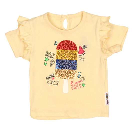 Infant Girls T-Shirt Summer Vibes - Vanila | Bachaa Party Baby Clothes Girls Tops & T-Shirts