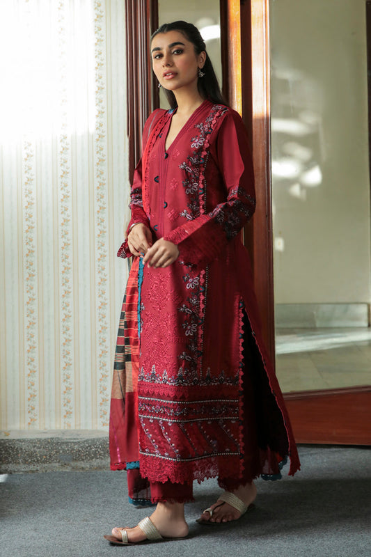 AQ-07 MAYA  | Qalamkar Qline Dastak Summer Collection 2022 | Unstitched Embroidered Lawn Suits