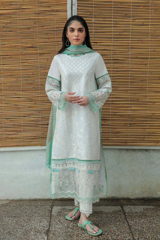 AQ-09  NAILA  | Qalamkar Qline Dastak Summer Collection 2022 | Unstitched Embroidered Lawn Suits
