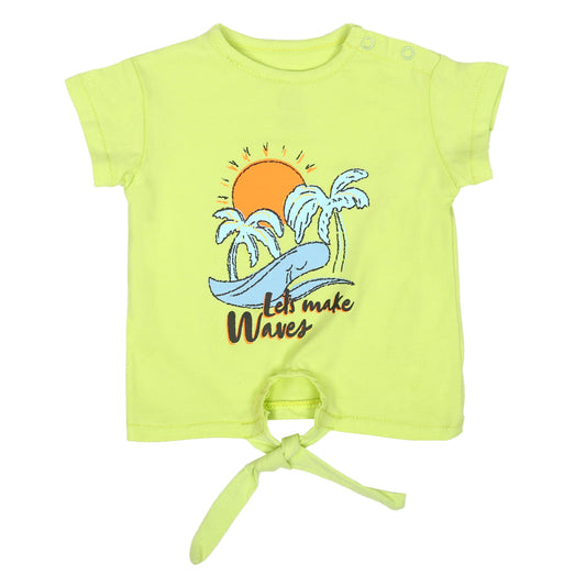 Infant Girls T-Shirt Waves-Sunny Lime | Bachaa Party Baby Clothes Girls Tops & T-Shirts