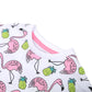 Infant Girls T-Shirt Flamingo-B.White | Bachaa Party Baby Clothes Girls Tops & T-Shirts