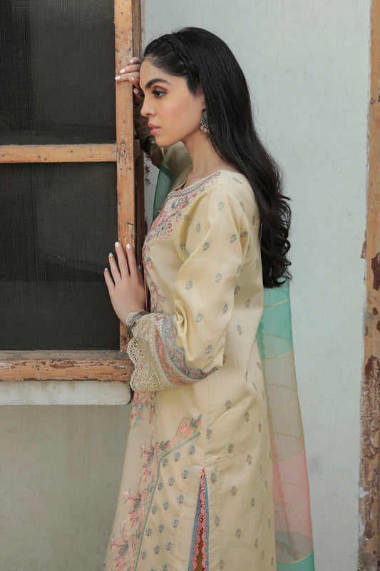 AQ-02  ASFA  | Qalamkar Qline Dastak Summer Collection 2022 | Unstitched Embroidered Lawn Suits