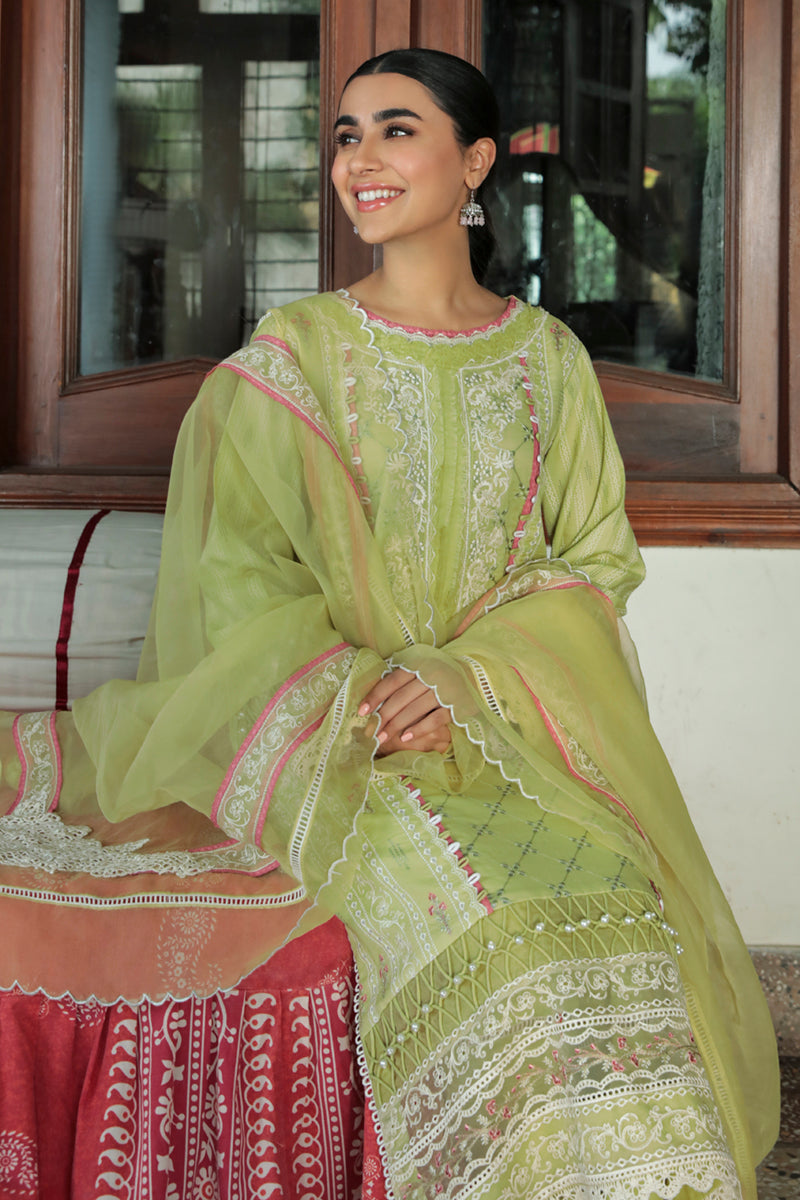 AQ-06  ZARA  | Qalamkar Qline Dastak Summer Collection 2022 | Unstitched Embroidered Lawn Suits