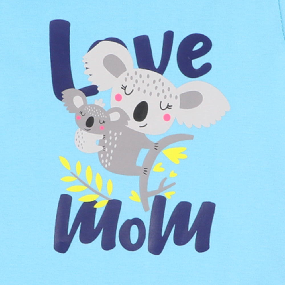 Infant Boys Knitted Romper Love Mom - Tropical B | Bachaa Party Baby Clothes Rompers