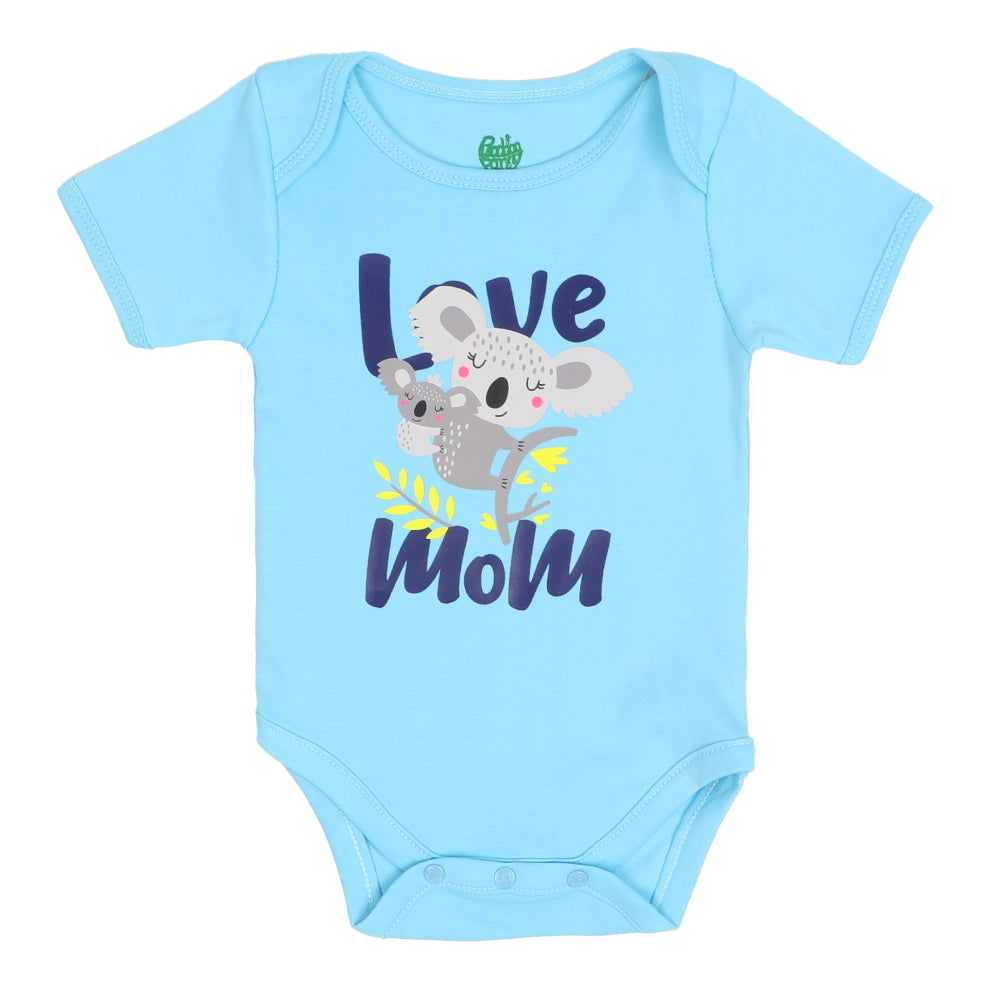 Infant Boys Knitted Romper Love Mom - Tropical B | Bachaa Party Baby Clothes Rompers