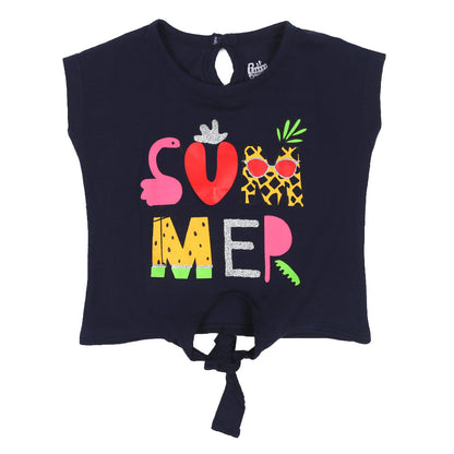 Infant Girls T-Shirt Summer - Navy | Bachaa Party Baby Clothes Girls Tops & T-Shirts