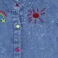 Infant Girls Top Denim Rainbow Emb - Ice Blue | Bachaa Party Baby Clothes Girls Tops & T-Shirts